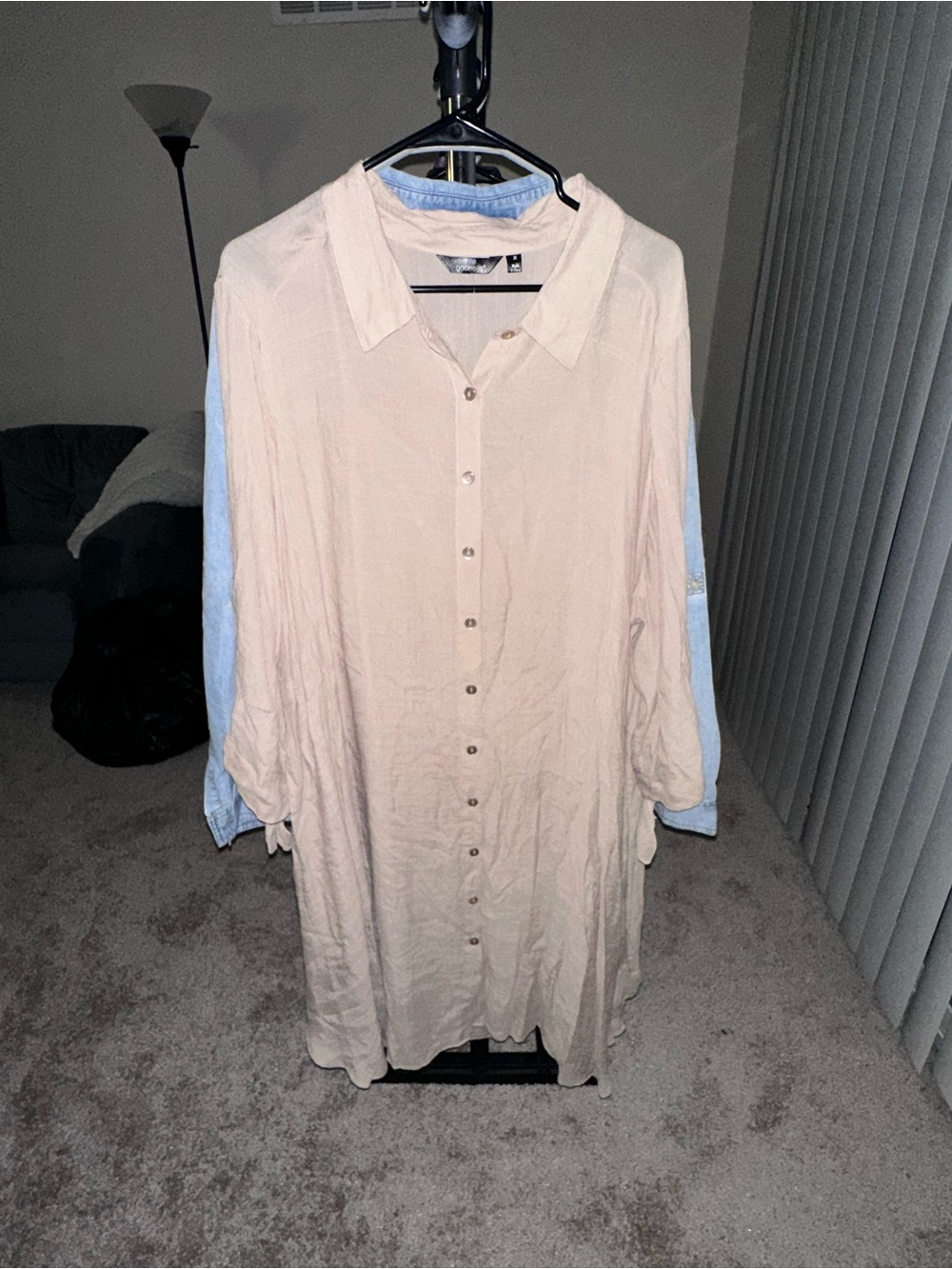 Mlle Gabrielle Beige Button-Front Tunic